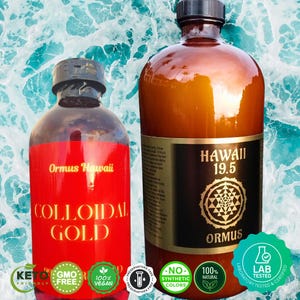Ormus Monoatomic Gold Colloidal Gold Combo 8oz 32oz Bottles Hawaii Lab Tested