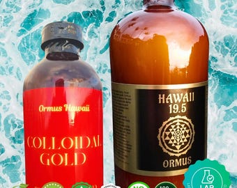 Ormus Monoatomic Gold Colloidal Gold Combo 8oz 32oz Bottles Hawaii Lab Tested