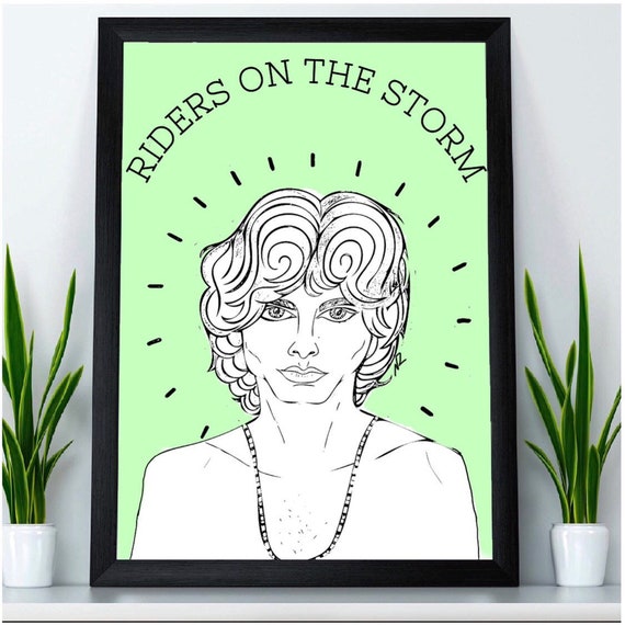 Jim Morrison Riders On The Storm Print Green The Doors Fan Etsy