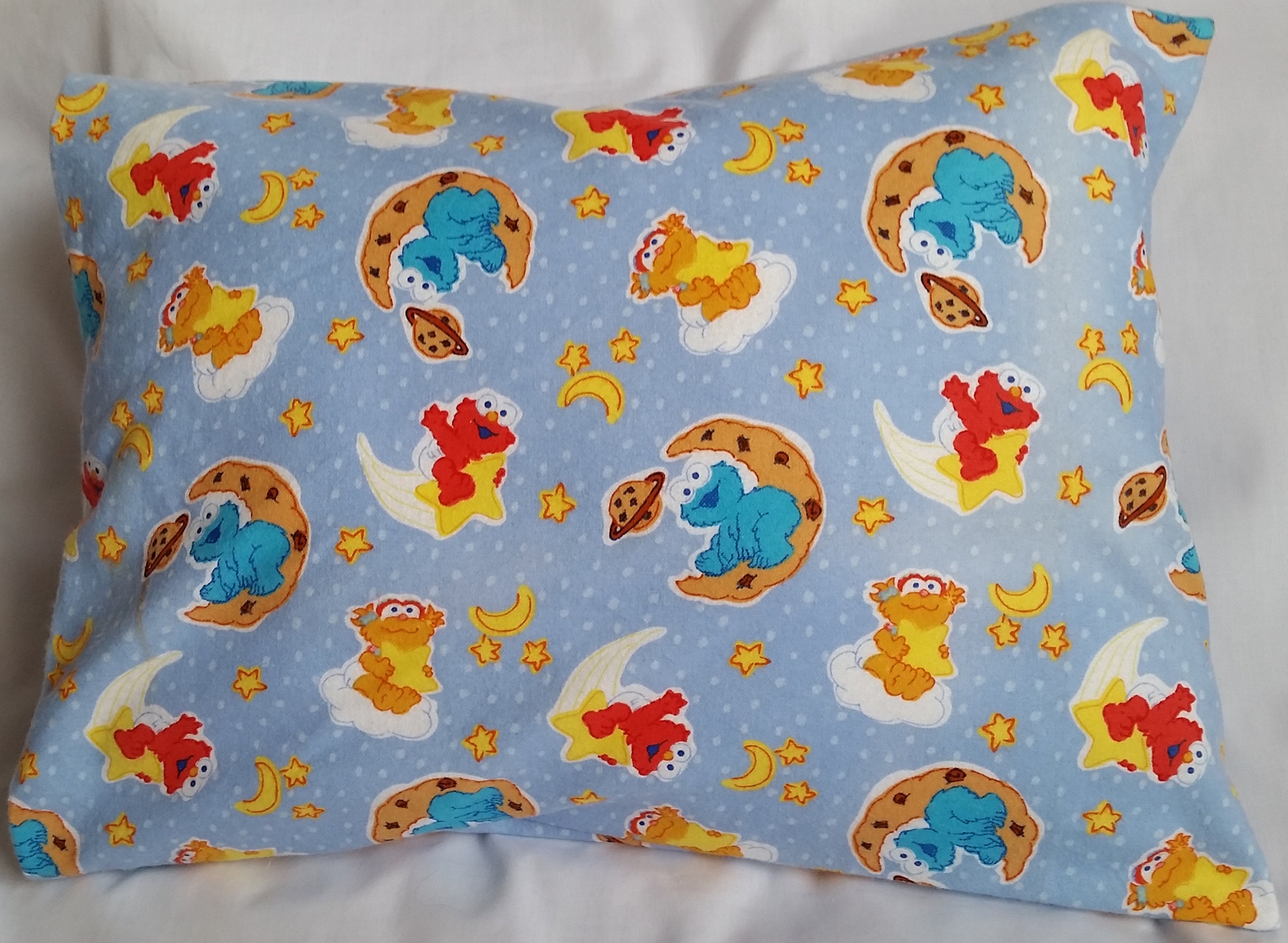 Sesame Street Elmo Cookie Monster Kids Toddler Baby Travel Flannel Pillowcase Pillowslip Cover Cushion Kids Linen Nursery Bedroom Decor
