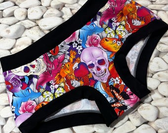 Custom Scrundies or Bunzies ~ Made To Order ~ Tattoo Skulls -Custom Underwear~ Scrundlewear~ xxs xs s m l xl xxl xxxl xxxxl