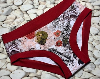 Ladies Underwear ~ Custom Order ~ Tagless No Elastic ~ Eiffel Tower/Paris ~ Custom Scrundies ~ Custom Bunzies ~ Handmade Underwear