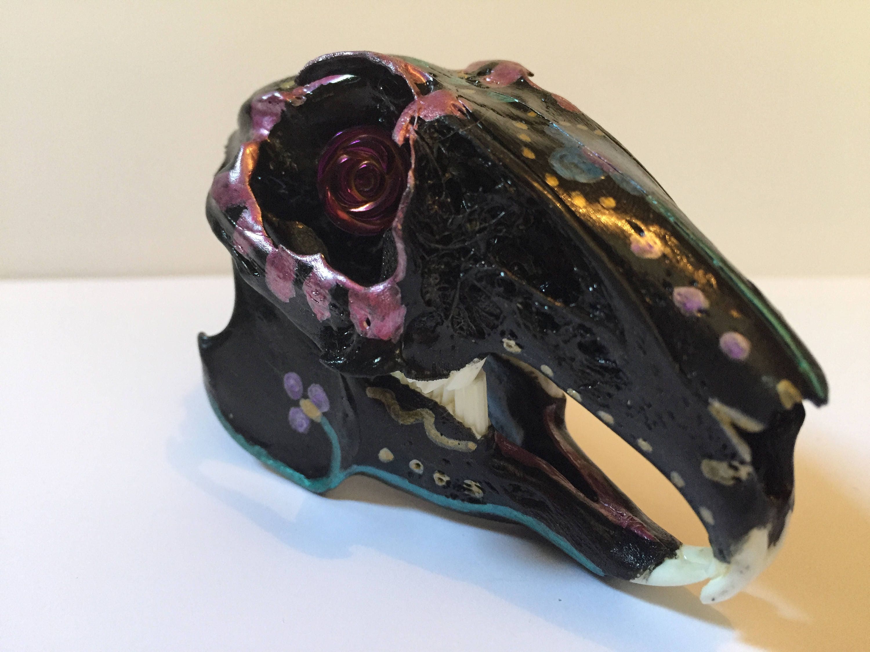 OOAK Rose Dia De Los Muertos Rabbit Skull Sugar Skull - Etsy