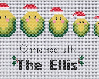 Family Christmas cross stitch pattern