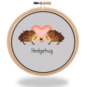Hedgehug hedgehog  Couple small cross stitch pattern PFG