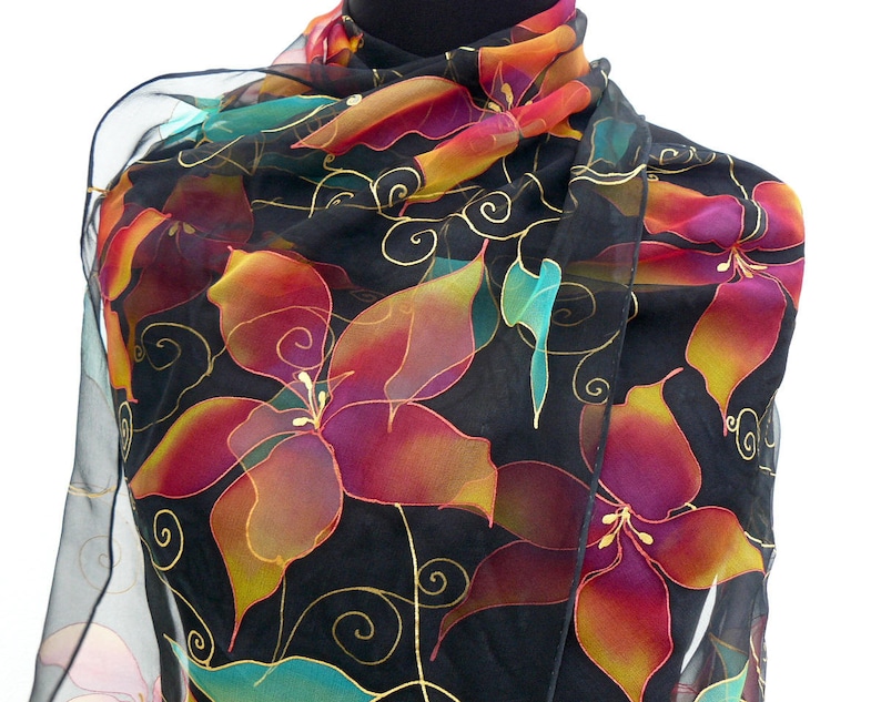 Foulard Seta, Foulard Seta Arancio E Rosa, Foulard Bandana Multicolor - Foto 5