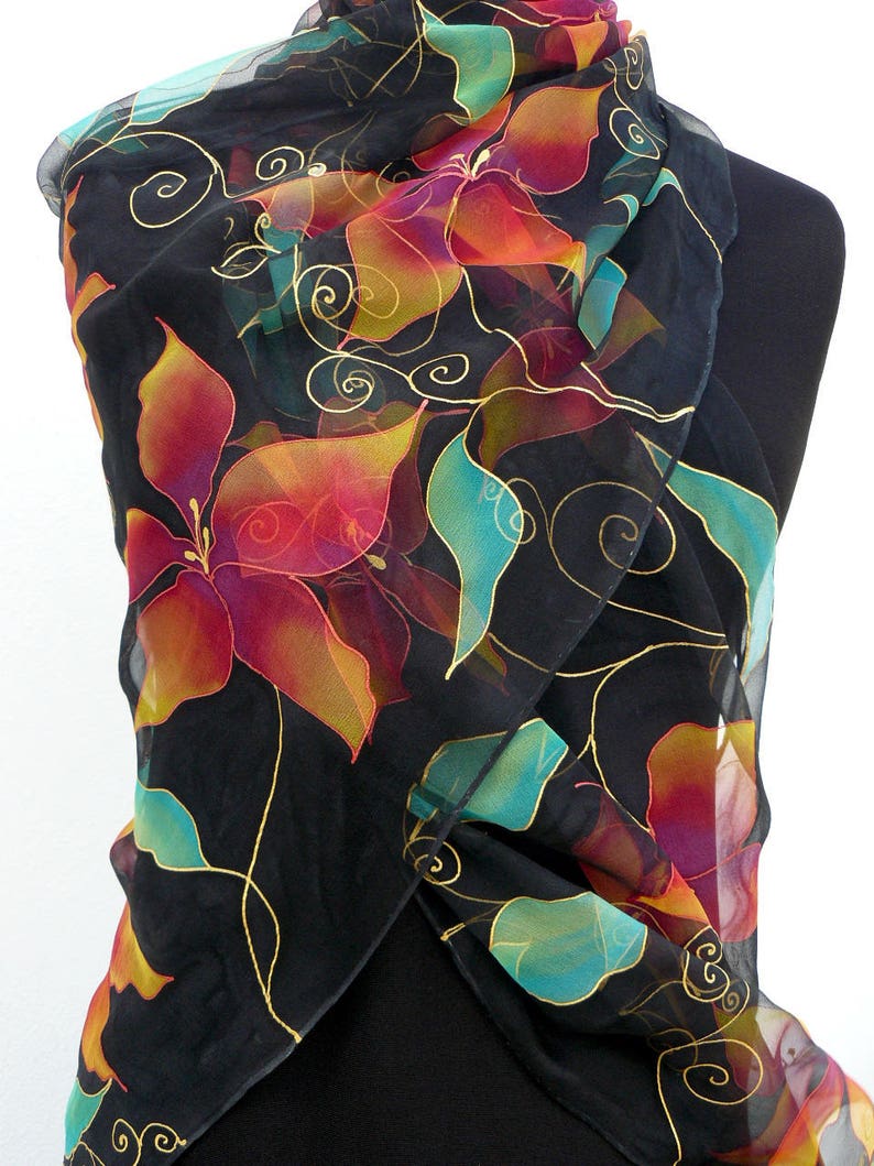 Sciarpa In Chiffon Donna Foulard Di Seta Chiffon Con Pois