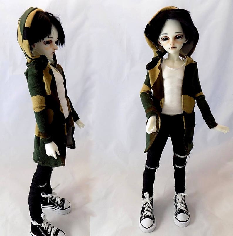 clothes for BJD MSD slim 14 doll otaku kawaii military Army sweatshirt jacket