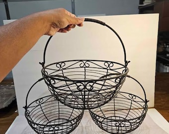 3 metal flower basket containers