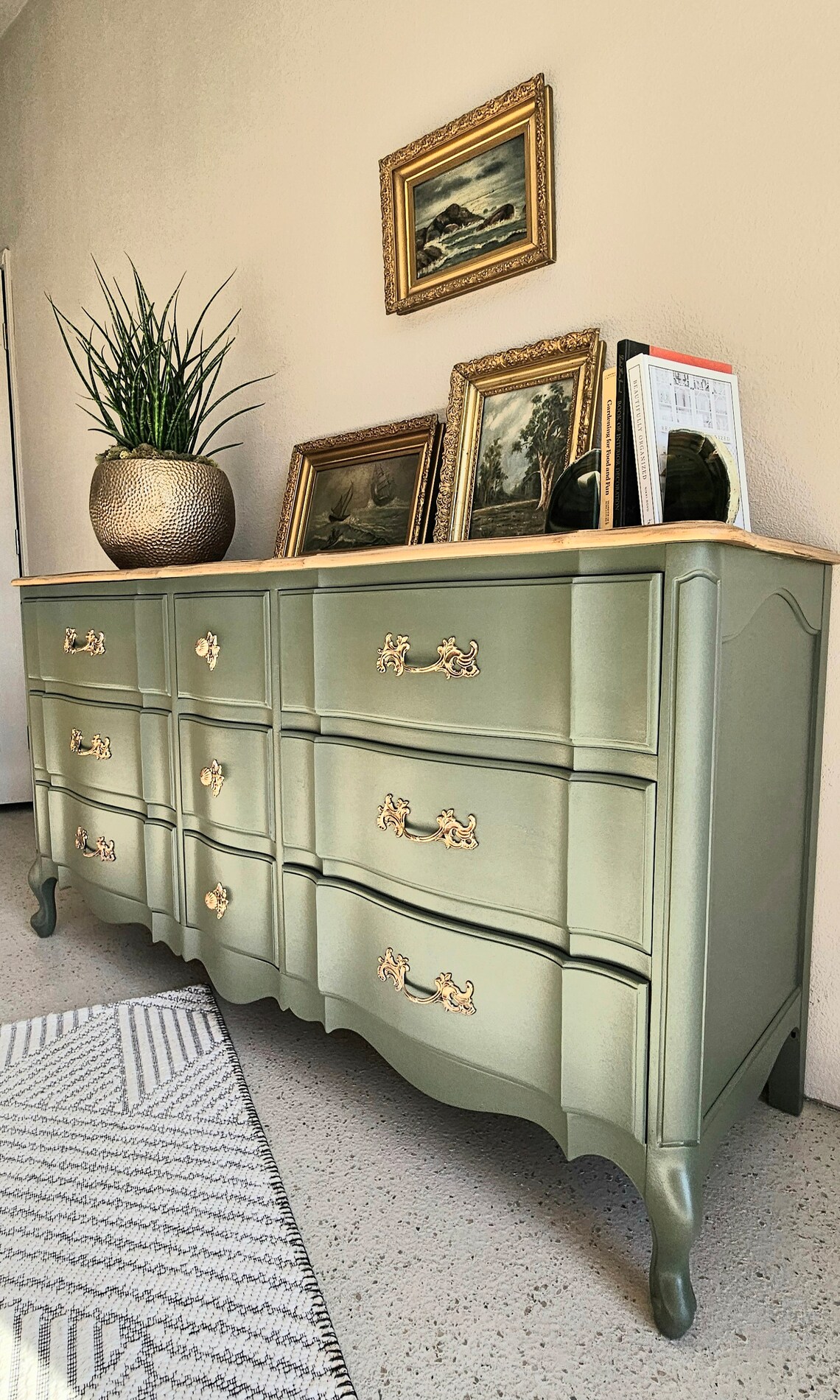 SOLD SOLD Green French Provincial 9 Drawer Dresser - Etsy