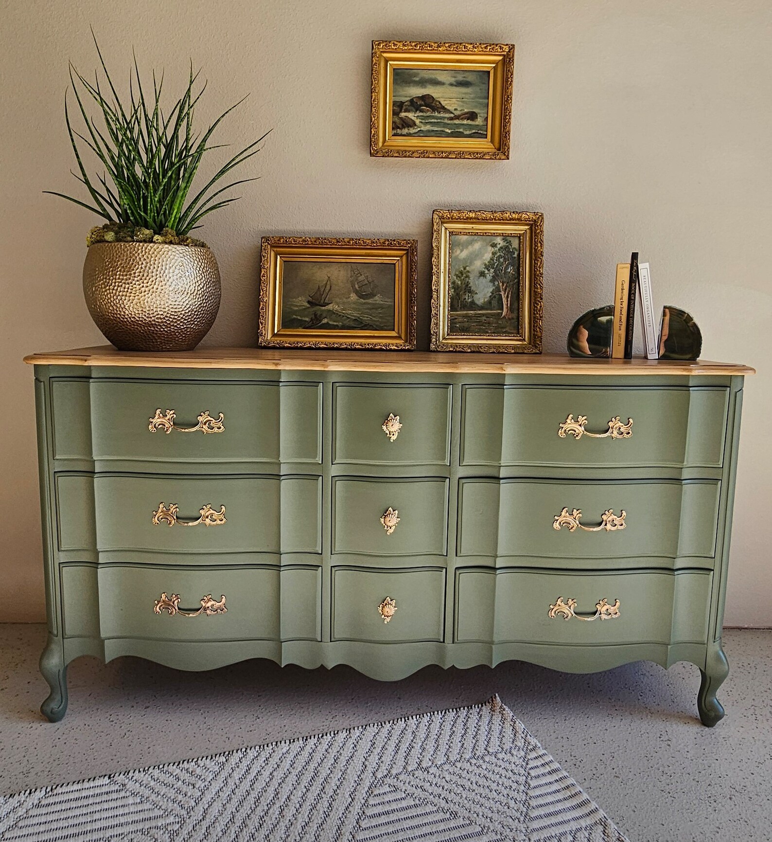 SOLD* SOLD * Green French Provincial 9 Drawer Dresser - Etsy