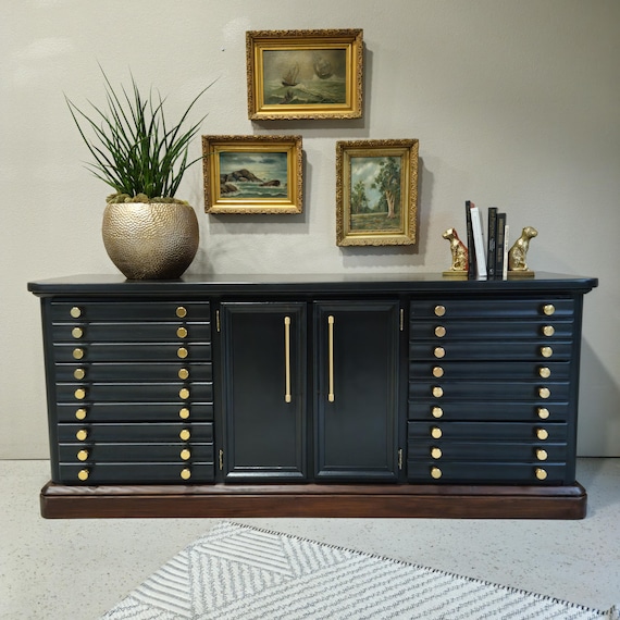 Stain Black Solid Wood Stanley Furniture Co. Dresser. IG@rehab.reuse.relove