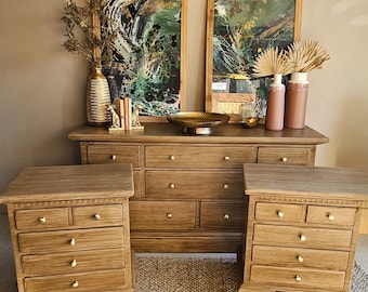 VENDIDO**Juego de cómoda Ethan Allen reacabado, estilo Sausalito