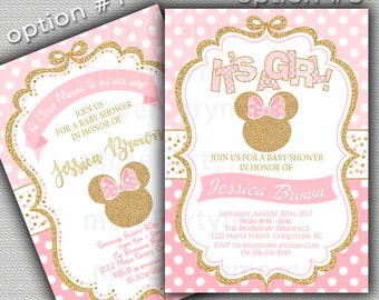 Minnie Mouse Baby Shower Invites Etsy Minnie Mouse Baby Shower Invites Etsy
