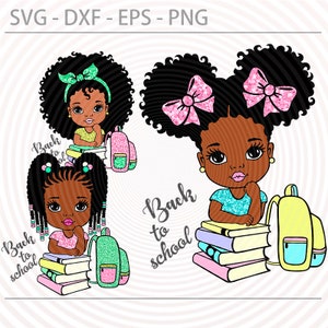 Peekaboo girl bundle, Back To School svg afro princess svg, cute black African American kids svg dxf eps png cut files for Cricut, Preschool