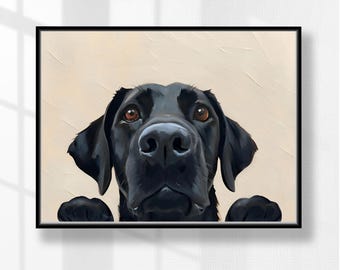 Black Lab Art Print: Soulful Dog Portrait (Digital Download)