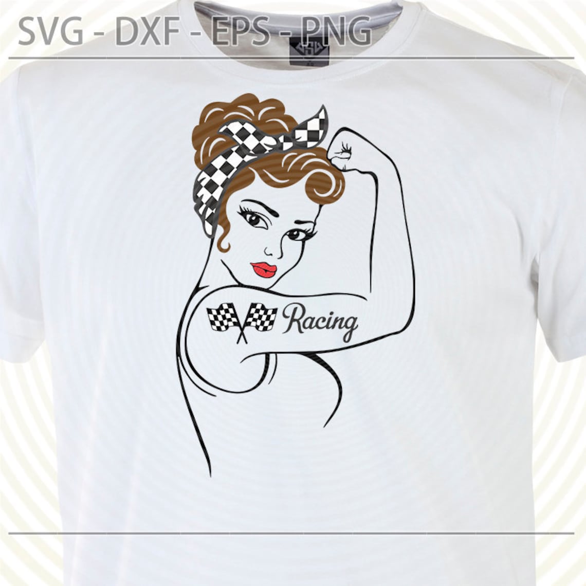 Racing Rosie the Riveter Girl Power SVG Cut File for Cricut Etsy