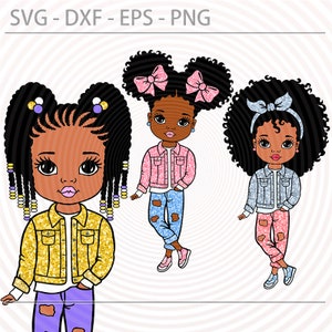 Peekaboo girl bundle, afro princess svg, cute black African American kids svg dxf eps png cut files for Cricut Silhouette, Afro girl clipart