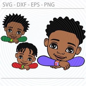 Peekaboo boy bundle, Black afro boy svg png, cute black African American kids svg dxf eps png cut files for Cricut, Silhouette