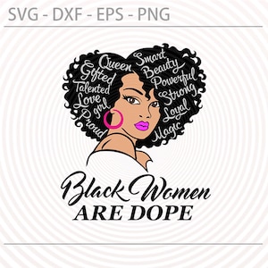 Black woman svg, Black women are dope Svg Png Dxf Eps, Afro lady woman Diva vector image for making shirt tshirt, Printable digital files