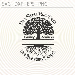 Family Reunion SVG, Our Roots run deep SVG, Family Tree Roots cut file for Cricut, Silhouette, Family name t shirt design Dxf Eps Png files