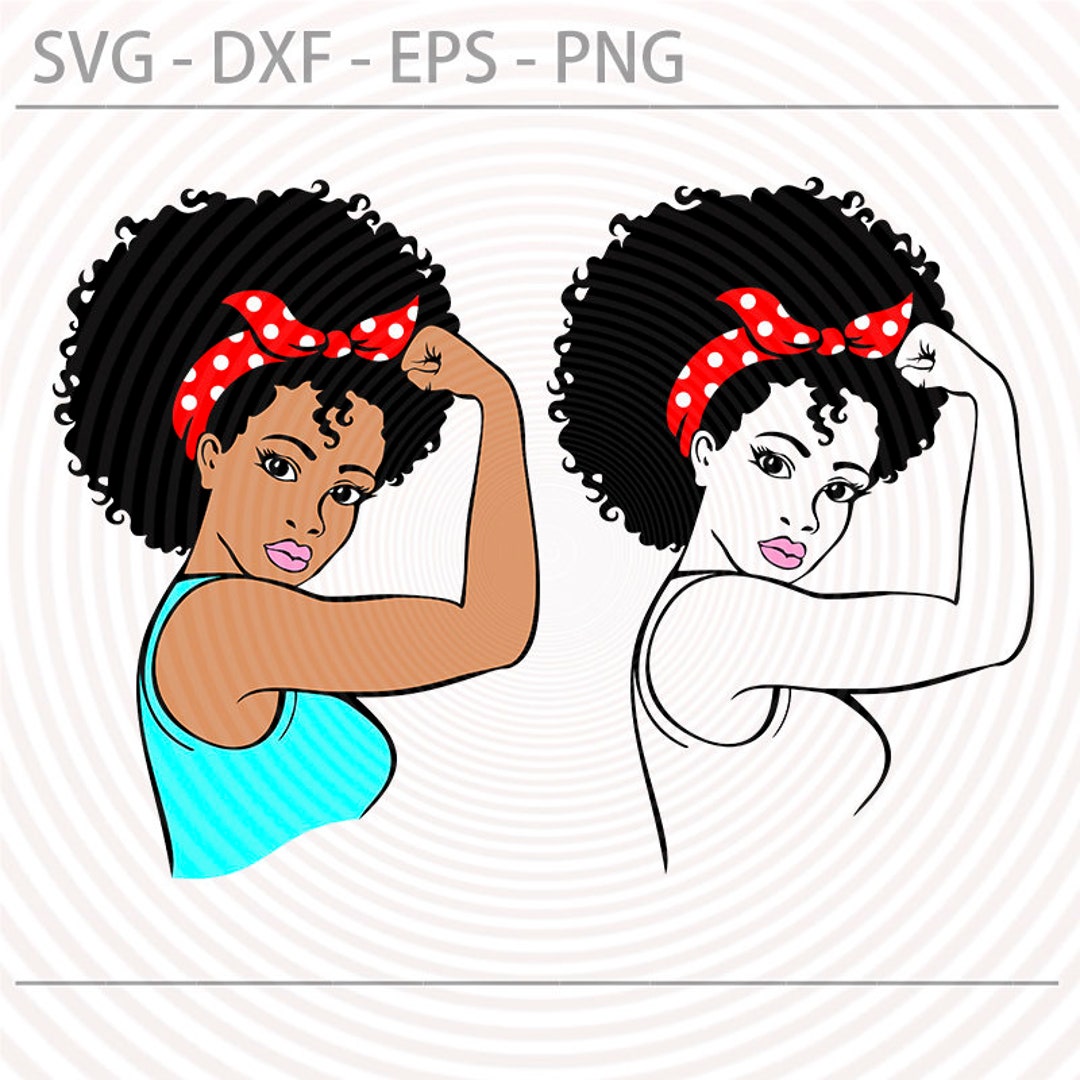 Rosie the Riveter Svg, Afro Black Woman Svg, Girl Power Svg, Mom Svg