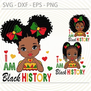 Afro Black Girl SVG: Juneteenth, I Am Black History (Cut Files)