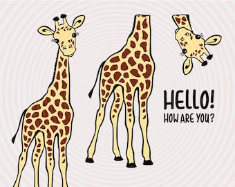 Giraffe SVG – Funny Animal Silhouette Cut File