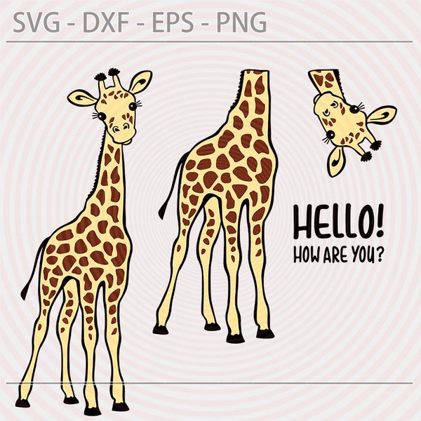 Giraffe svg - Giraffe dxf - cute funny giraffe svg - animals svg - silhouette - cricut - png – eps