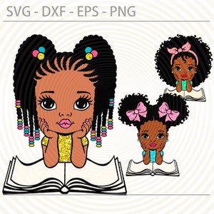 Peekaboo girl bundle, Back To School svg afro princess svg, cute black African American kids svg dxf eps png cut files for Cricut, Preschool