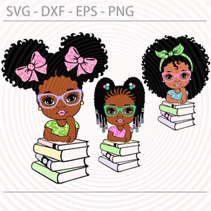 Afro Princess Back To School SVG Bundle, Black Girl Clipart (Cut Files)