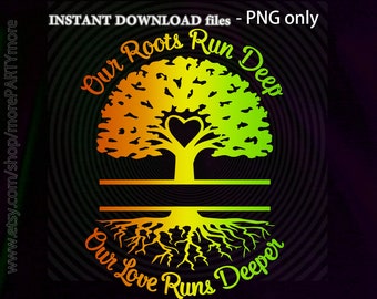 Familientreffen Baum PNG, Roots Run Deep Design (Digitaler Download)