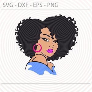Afro Diva SVG: Black Woman Vector Image (Digital Cut Files)