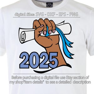 Graduation 2025 Hand Holding Diploma SVG Bundle African American Grad Cap Class of 2025 PNG Clipart Melanin Senior DXF Eps Files