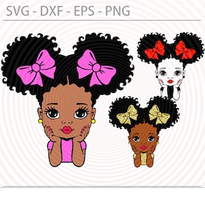 Peekaboo girl bundle, afro princess svg, cute little African American kids svg dxf eps png cut files for Cricut Silhouette