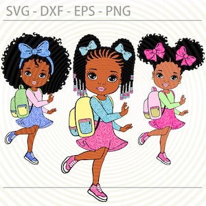 Peekaboo girl bundle, Back To School svg afro princess svg, cute black African American kids svg dxf eps png cut files for Cricut, Preschool