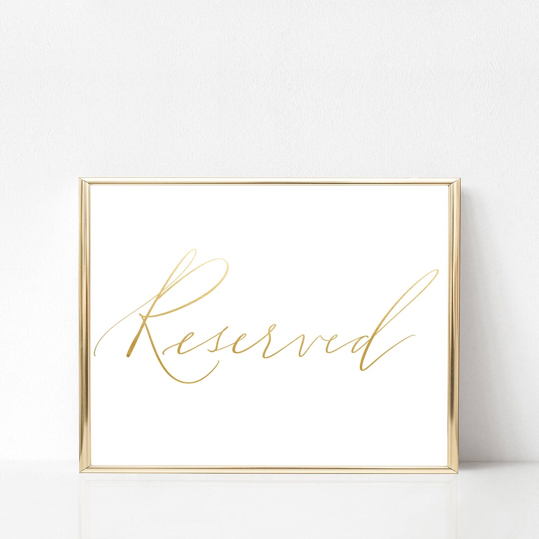 Reserved Sign · Wedding Sign · Modern Calligraphy Sign · Event Sign ...