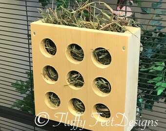 Kiln Dried Pine Chinchilla Hay Feeder + Mounting Hardware