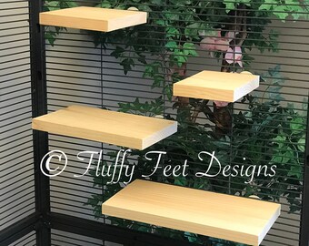 Kiln Dried Pine 4 Piece Chinchilla Ledge Set + Mounting Hardware