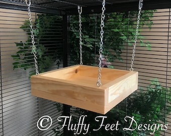 Kiln Dried Pine Chinchilla Wood Swing + Quick Links