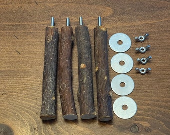x4  Apple Wood Chinchilla Perch + Mounting Hardware