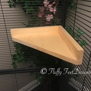 Kiln Dried Pine Chinchilla 5 Piece Ledge set with Poop Guards Mounting Hardware image 3