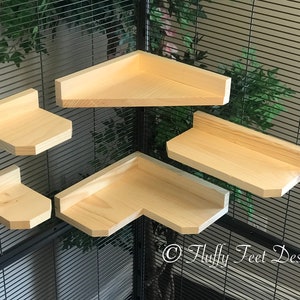 Kiln Dried Pine Chinchilla 5 Piece Ledge set with Poop Guards Mounting Hardware image 1