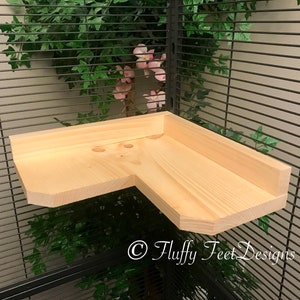 Kiln Dried Pine Chinchilla 5 Piece Ledge set with Poop Guards Mounting Hardware image 2