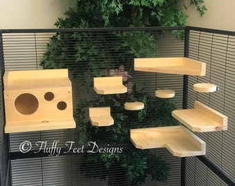 Kiln Dried Pine Chinchilla 9 Piece Ledge set + Mounting Hardware
