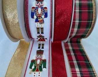 Nutcrakrt Ribbon Plaid Nutcracker Ribbon - Etsy