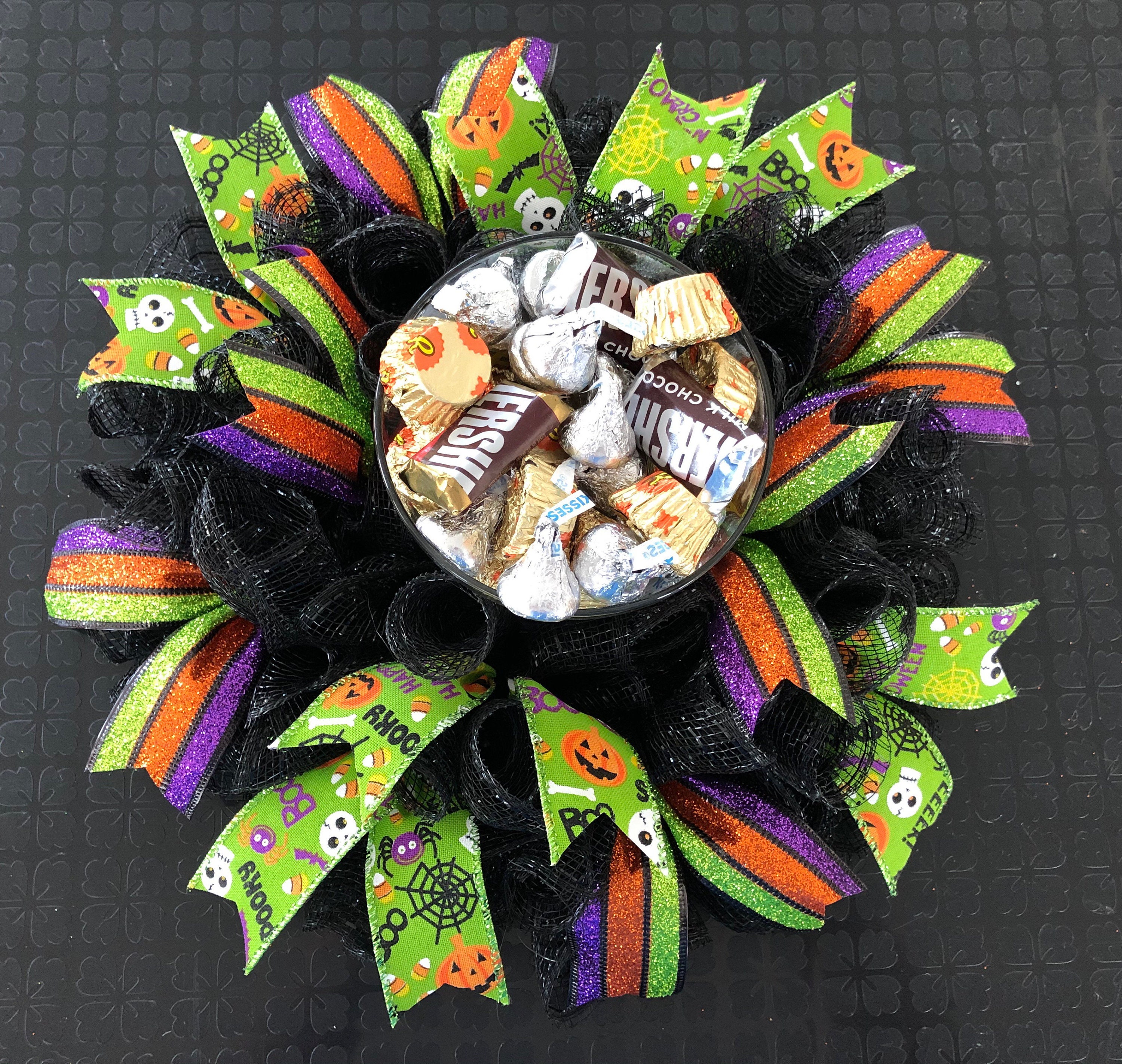 12 Halloween Deco Mesh Mini Centerpiece/candle Ring - Etsy