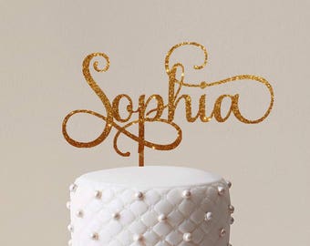 Custom Name Cake Topper Personalized Birthday Cake Topper Gold Glitter Name Cake Topper Unique Cake Topper Rose Gold Name for Cake Topper