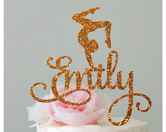 Personalized Gymnastics Cake Topper Gymnast Cake Topper Birthday Cake Decoration Birthday Party Custom Cake Topper