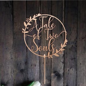 Wedding Cake Topper A Tale of Two Souls Wedding Cake Decor Mr and Mrs Cake Topper Rose Gold Silver, Gold Calligraphy Cake Topper for Wedding